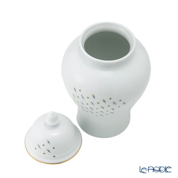 ジノリ1735／リチャード ジノリ（GINORI 1735／Richard Ginori）Bee White ビーホワイト 蓋付き壷 サニーフラワー 31cm C