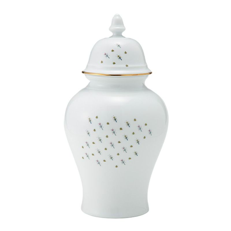 ジノリ1735／リチャード ジノリ（GINORI 1735／Richard Ginori）Bee White ビーホワイト 蓋付き壷 サニーフラワー 31cm C