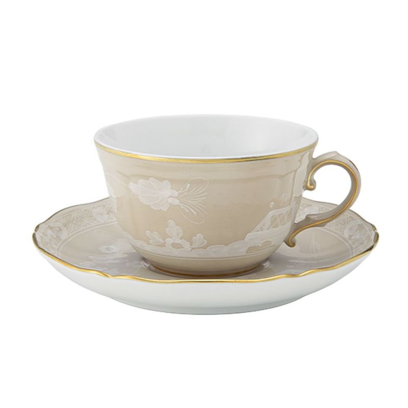 ジノリ1735／リチャード ジノリ（GINORI 1735／Richard Ginori） オリエンテイタリアーノ ティーカップ＆ソーサー メリンガ／ベージュ 240ml／15cm