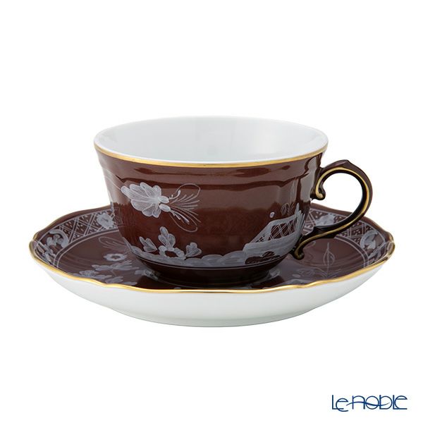ジノリ1735／リチャード ジノリ（GINORI 1735／Richard Ginori） オリエンテイタリアーノ ティーカップ＆ソーサー カスターニャ／ブラウン 240ml／15cm