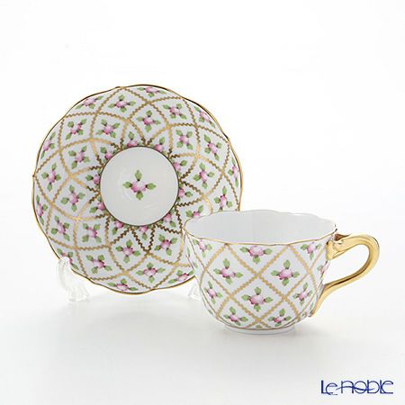 ヘレンド セーブル風の薔薇 SPROG 04094-0-00 ティーカップ＆ソーサー