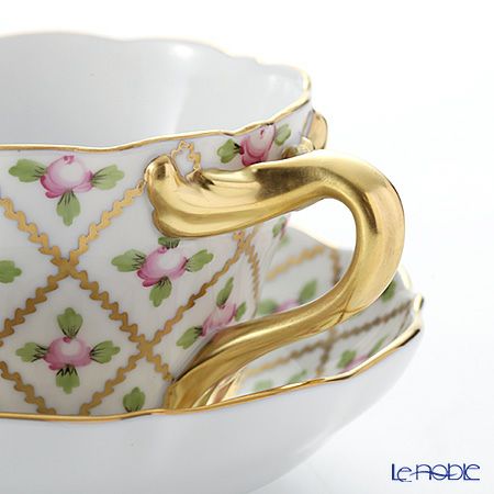 ヘレンド セーブル風の薔薇 SPROG 04094-0-00 ティーカップ＆ソーサー