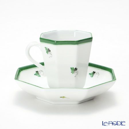 ヘレンド ウィーンのバラ 04307-0-00 モカカップ＆ソーサー（オクタゴナル）