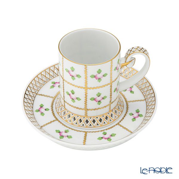 ヘレンド セーブル風の薔薇 SPRO カップ＆ソーサー 透かしレース（オープンワーク） 150ml 04754-0-00