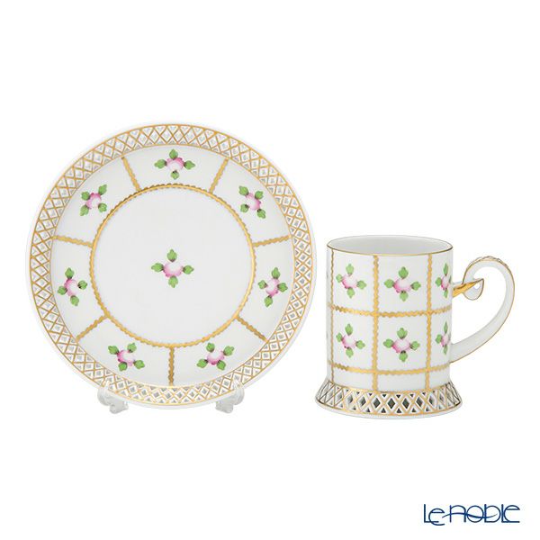 ヘレンド セーブル風の薔薇 SPRO カップ＆ソーサー 透かしレース（オープンワーク） 150ml 04754-0-00