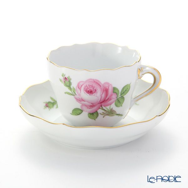 マイセン（Meissen） ピンクのバラ 020110／00580 モカカップ＆ソーサー 100ml