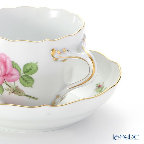 マイセン（Meissen） ピンクのバラ 020110／00580 モカカップ＆ソーサー 100ml