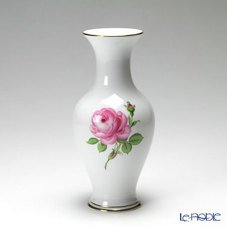 マイセン（Meissen） ピンクのバラ 020110／50198 ベース（花瓶） 24cm