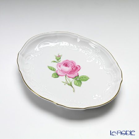 マイセン（Meissen） ピンクのバラ 020110／53608 オーバルトレイ 16cm