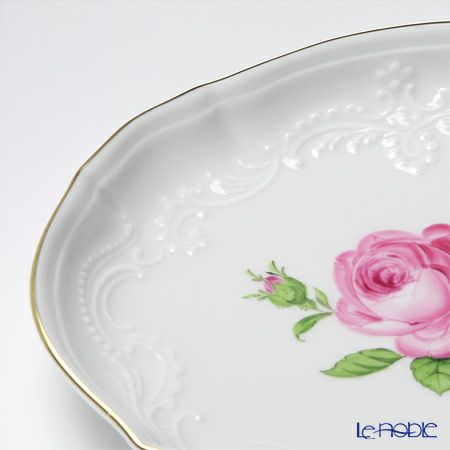マイセン（Meissen） ピンクのバラ 020110／53608 オーバルトレイ 16cm