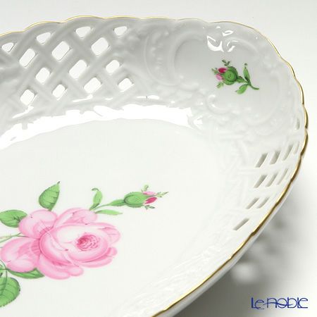 マイセン（Meissen） ピンクのバラ 020110／54907 レースボウル 楕円 25cm