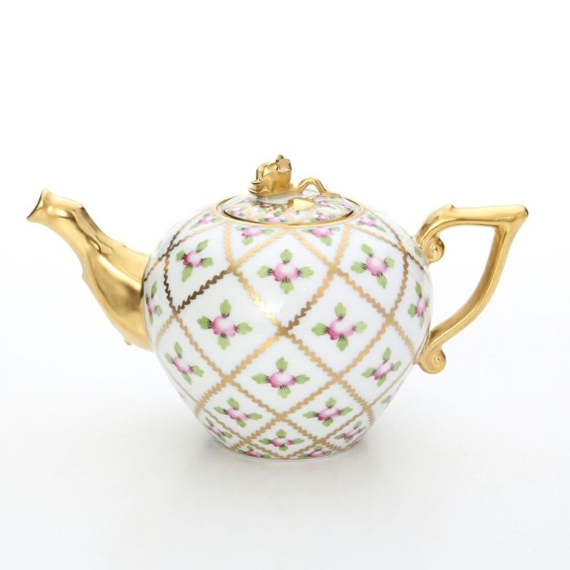 ヘレンド セーブル風の薔薇 SPORG 20608-0-09 ティーポット（ローズ） 400ml