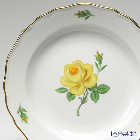 マイセン（Meissen） 黄色のバラ 020610／00501 プレート 18cm