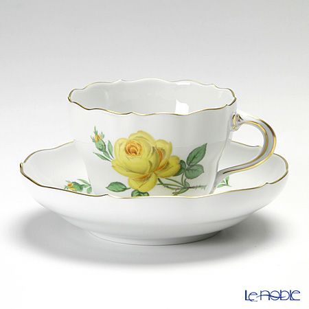 マイセン（Meissen） 黄色のバラ 020610／00582 コーヒーカップ＆ソーサー 200ml