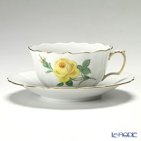 マイセン（Meissen） 黄色のバラ 020610／00633 ティーカップ＆ソーサー 150ml