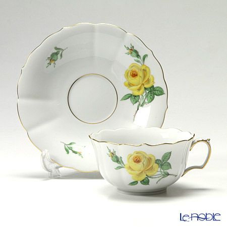 マイセン（Meissen） 黄色のバラ 020610／00633 ティーカップ＆ソーサー 150ml