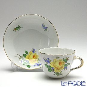 マイセン（Meissen） 黄色のバラ（忘れな草） 020910／00582 コーヒーカップ＆ソーサー 200ml