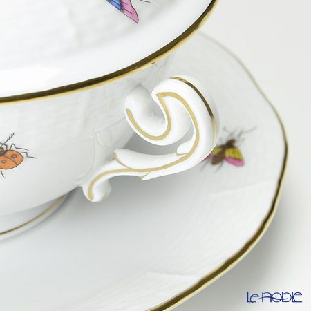 ヘレンド ロスチャイルドバード 00744-0-00 スープカップ＆ソーサー（ふた付）