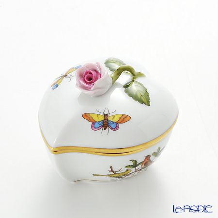 ヘレンド ロスチャイルドバード 06005-0-09 ハートボックス（ローズ）