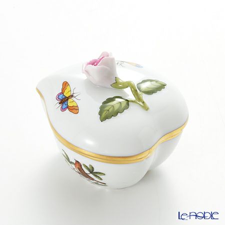 ヘレンド ロスチャイルドバード 06005-0-09 ハートボックス（ローズ）