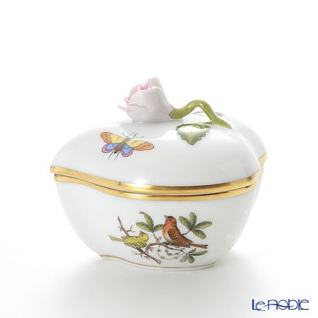 ヘレンド ロスチャイルドバード 06005-0-09 ハートボックス（ローズ）