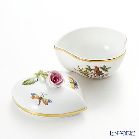 ヘレンド ロスチャイルドバード 06005-0-09 ハートボックス（ローズ）