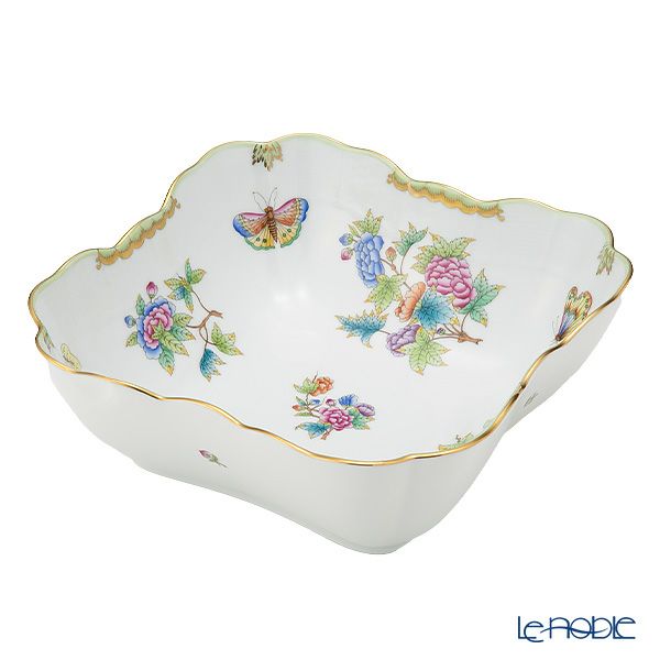 ヘレンド ヴィクトリア・ブーケ VBO サラダボウル スクエア 25.5cm 00180-0-00