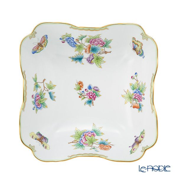 ヘレンド ヴィクトリア・ブーケ VBO サラダボウル スクエア 25.5cm 00180-0-00