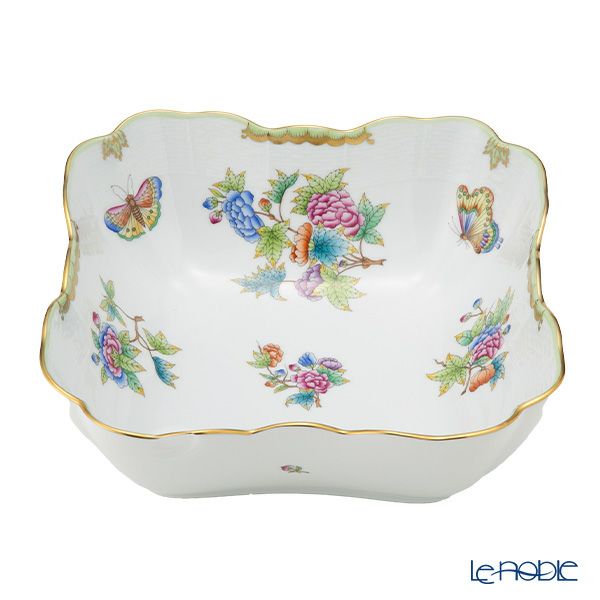 ヘレンド ヴィクトリア・ブーケ VBO サラダボウル スクエア 25.5cm 00180-0-00