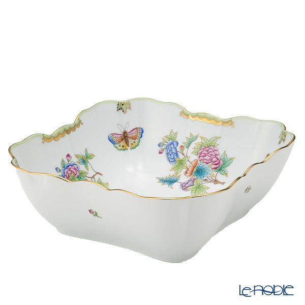 ヘレンド ヴィクトリア・ブーケ VBO サラダボウル スクエア 25.5cm 00180-0-00