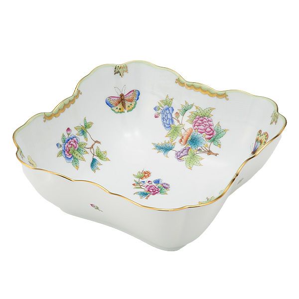 ヘレンド ヴィクトリア・ブーケ VBO サラダボウル スクエア 25.5cm 00180-0-00