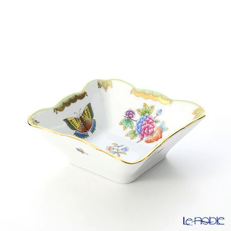 ヘレンド ヴィクトリア・ブーケ 00188-0-00 サラダボウル スクエア 12cm