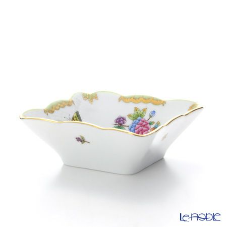 ヘレンド ヴィクトリア・ブーケ 00188-0-00 サラダボウル スクエア 12cm