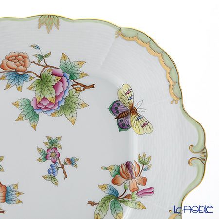 ヘレンド ヴィクトリア・ブーケ 00431-0-00 四角ケーキ皿 28×25cm