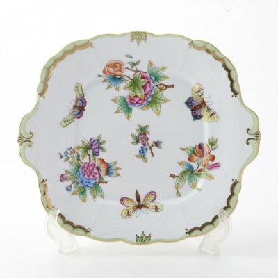 その2☆ヘレンド☆超美品☆インドの華☆19cmデザートプレート☆ケーキ皿4枚 HERENDヘレンドインドの華デザートプレートペア19cm稀少AB 新品未使用