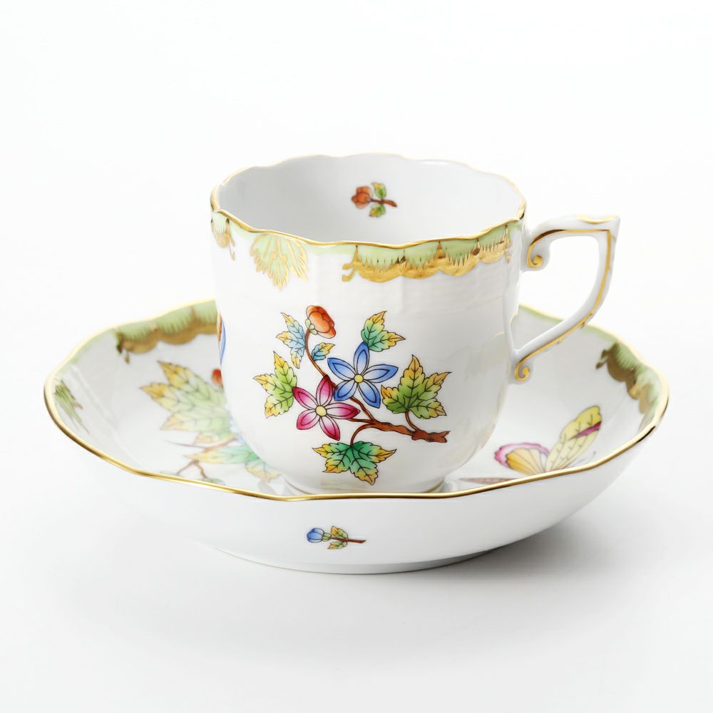 ヘレンド ヴィクトリア・ブーケ 00707-0-00 モカカップ＆ソーサー 150ml