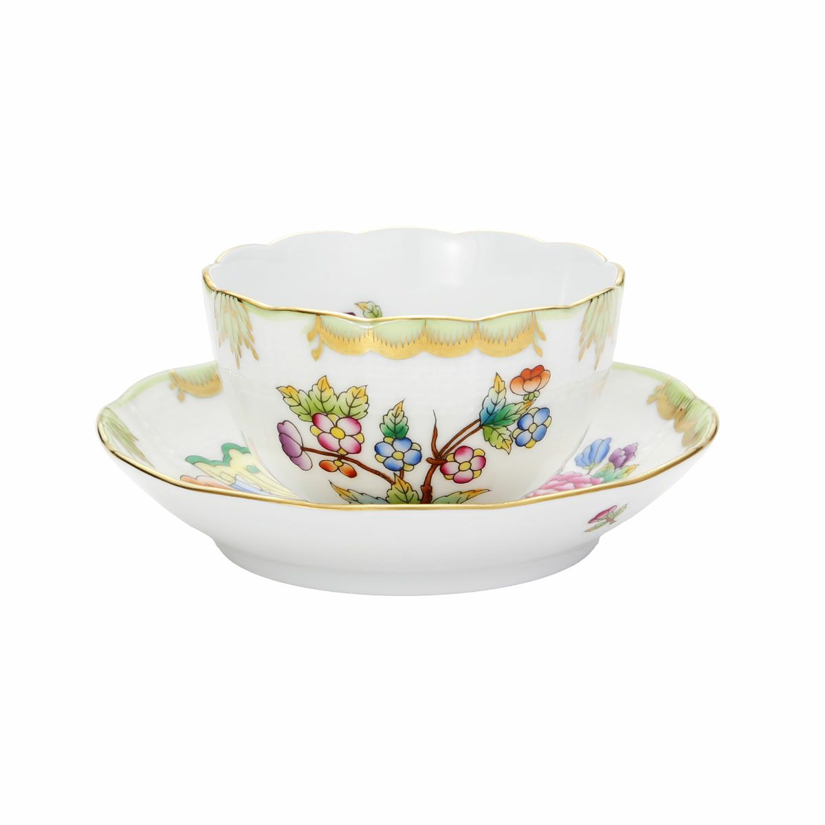 ヘレンド ヴィクトリア・ブーケ 00710-0-91／711 ジャパニーズカップ＆ソーサー 130ml