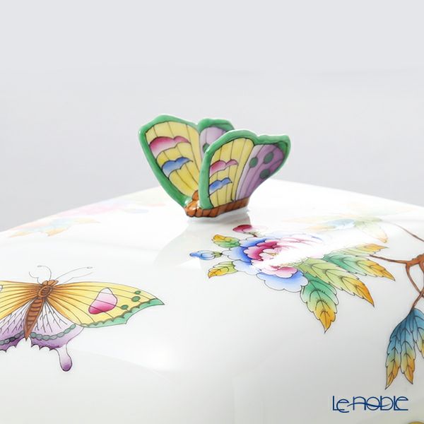 ヘレンド ヴィクトリア・ブーケ VBO 02391-0-17 バターディッシュ／バターケース スクエア 蓋付