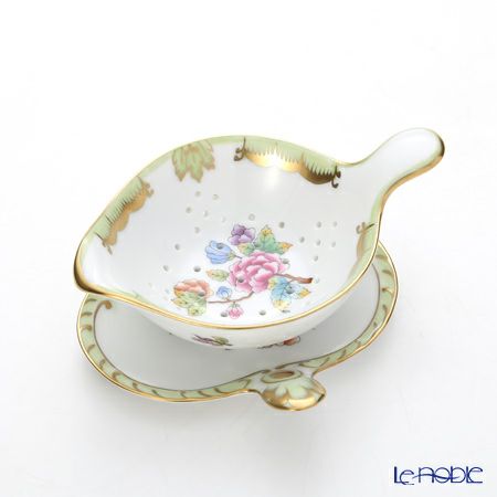 ヘレンド ヴィクトリア・ブーケ 02452／02451 ティーストレーナ／トレイ