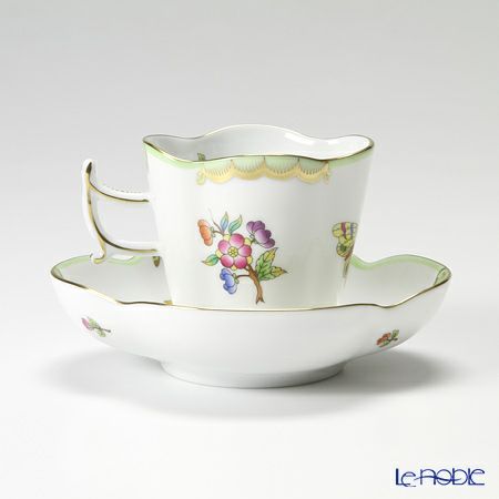 ヘレンド ヴィクトリア・ブーケ 04198-0-00 コーヒーカップ＆ソーサー（楕円） 100ml