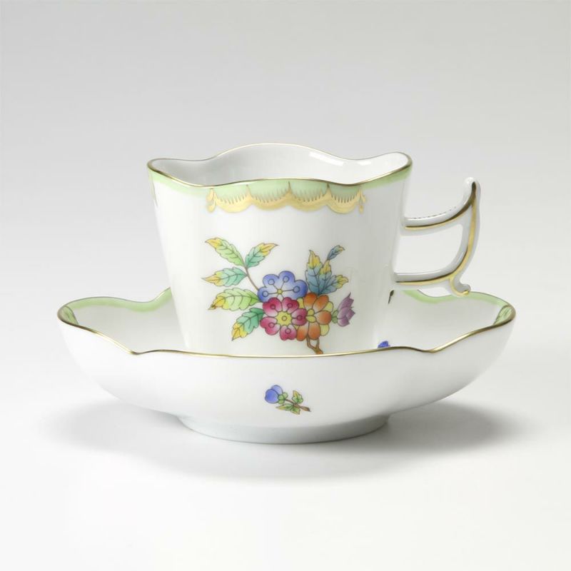 ヘレンド ヴィクトリア・ブーケ 04198-0-00 コーヒーカップ＆ソーサー（楕円） 100ml