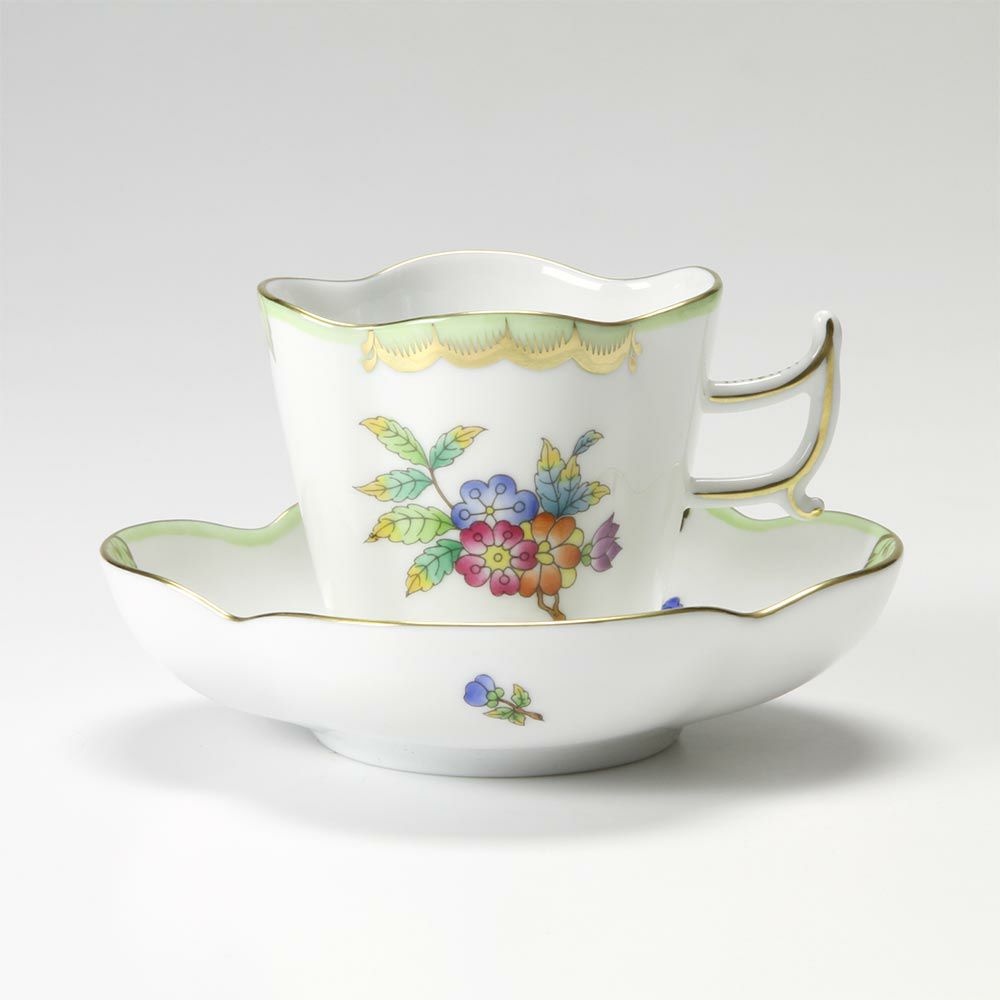 ヘレンド ヴィクトリア・ブーケ 04198-0-00 コーヒーカップ＆ソーサー（楕円） 100ml