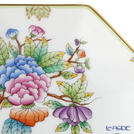 ヘレンド ヴィクトリア・ブーケ 04304-1-00 小皿（オクタゴナル） 13.5cm