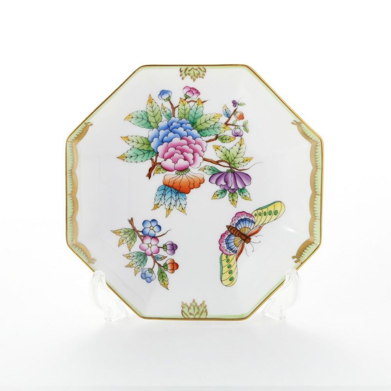 ヘレンド ヴィクトリア・ブーケ 04304-1-00 小皿（オクタゴナル） 13.5cm