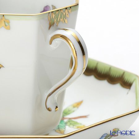 ヘレンド ヴィクトリア・ブーケ 04307-0-00 モカカップ＆ソーサー（オクタゴナル）