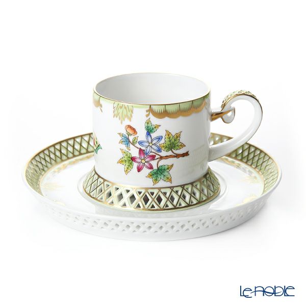 ヘレンド ヴィクトリア・ブーケ 04755-0-00 ティーカップ＆ソーサー 透かしレース