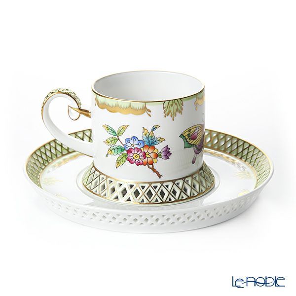 ヘレンド ヴィクトリア・ブーケ 04755-0-00 ティーカップ＆ソーサー 透かしレース