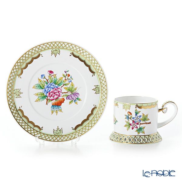 ヘレンド ヴィクトリア・ブーケ 04755-0-00 ティーカップ＆ソーサー 透かしレース