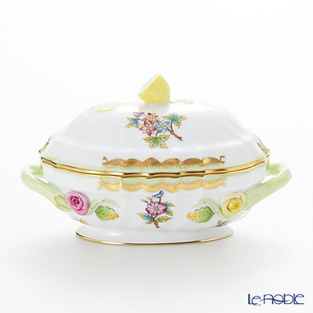 ヘレンド ヴィクトリア・ブーケ 06016-0-03 オーバルボックス（レモン）