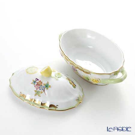 ヘレンド ヴィクトリア・ブーケ 06016-0-03 オーバルボックス（レモン）